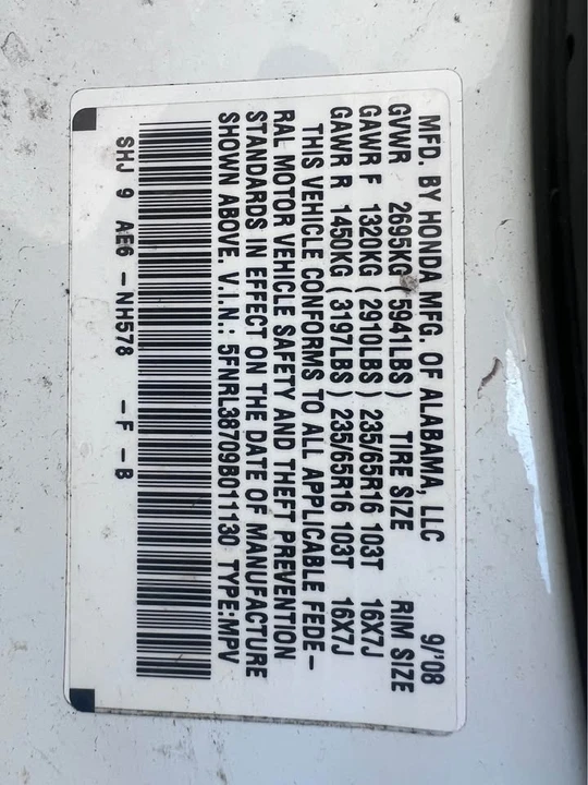 2009 Honda Odyssey - Image 10 of 10