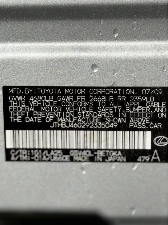 2009 Lexus ES 4th Gen - Image 10 of 11