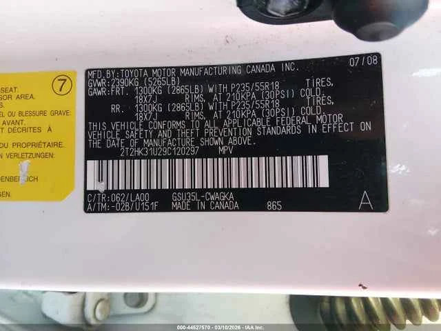 2009 Lexus RX 2nd Gen - Image 7 of 13