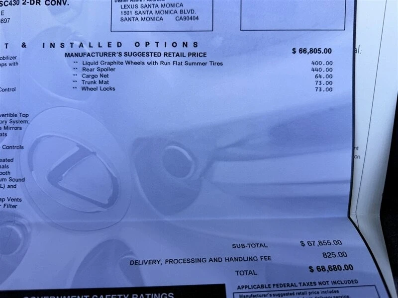 2009 Lexus SC430 - Image 18 of 21