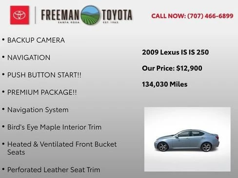 2009 Lexus IS 2nd Gen - Image 9 of 10