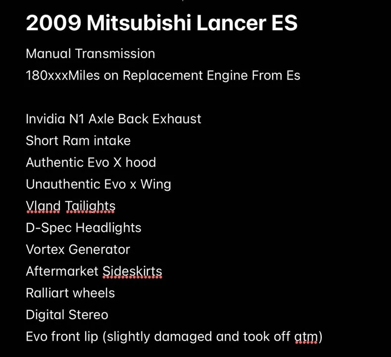 2009 Mitsubishi Lancer 8th Gen - Image 3 of 11
