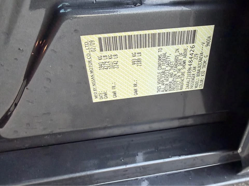 2009 Nissan Altima 4th Gen - Image 17 of 17