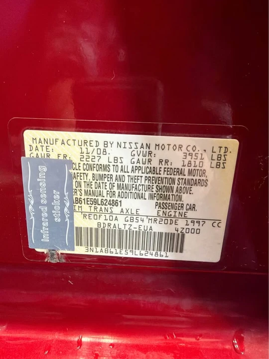 2009 Nissan Sentra 6th Gen - Image 13 of 13