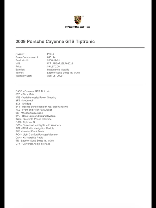 2009 Porsche 955/957 Cayenne GTS - Image 7 of 9