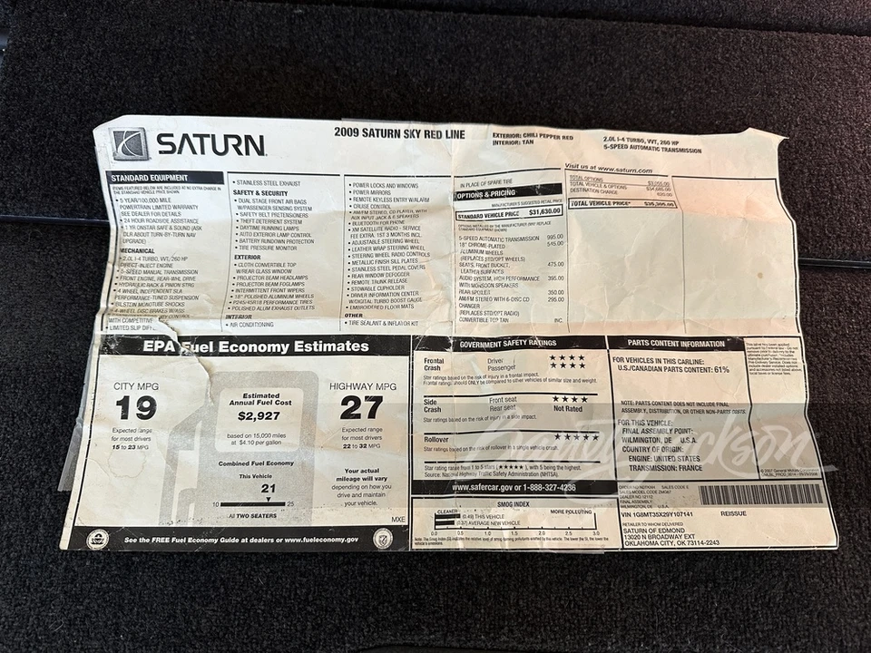 2009 Saturn Sky Red Line - Image 22 of 24