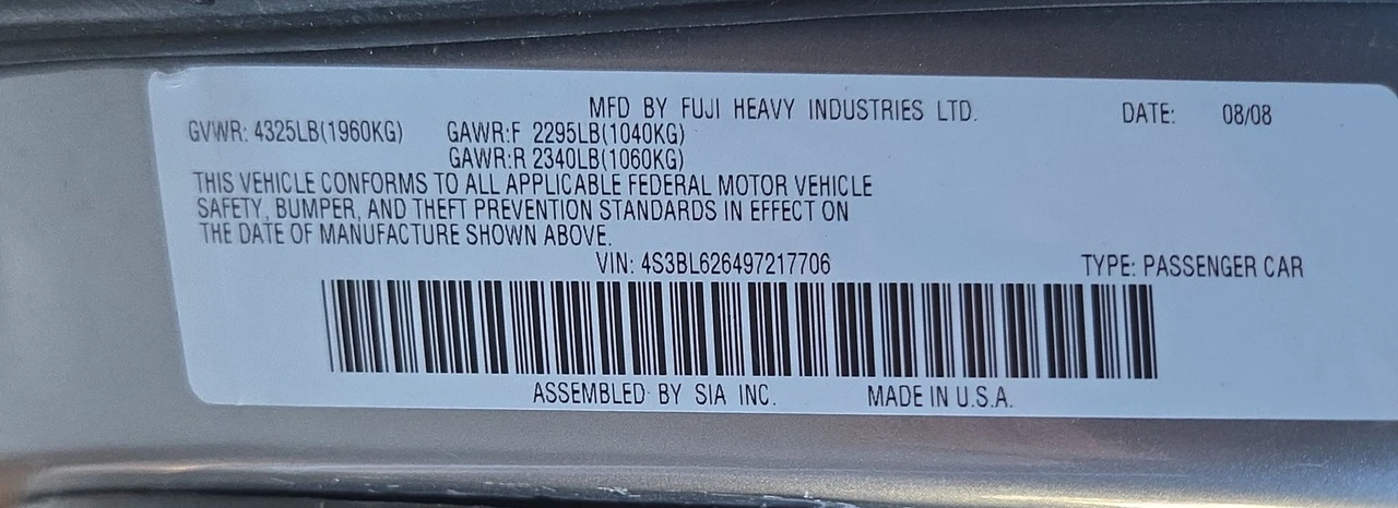 2009 Subaru Legacy 4th Gen - Image 10 of 11