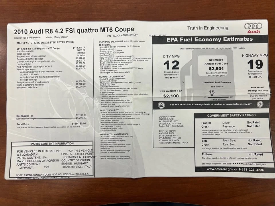 2010 Audi 42 R8 - Image 19 of 19