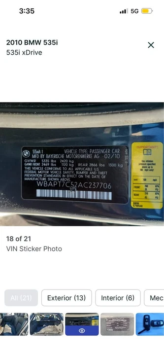 2010 BMW E61 5 Series Touring - Image 12 of 13