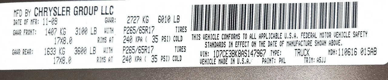 2010 Dodge Dakota 3rd Gen - Image 9 of 9