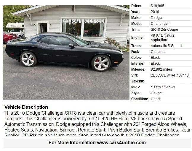 2010 Dodge Challenger SRT8 & 392 3rd Gen - Image 2 of 20