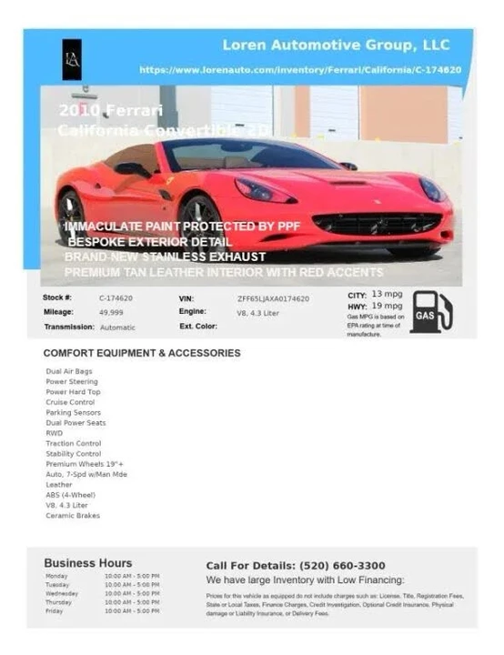 2010 Ferrari California - Image 2 of 31