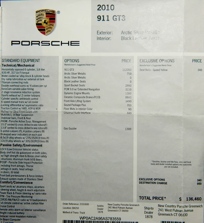 2010 Porsche 997 GT3 - Image 5 of 5