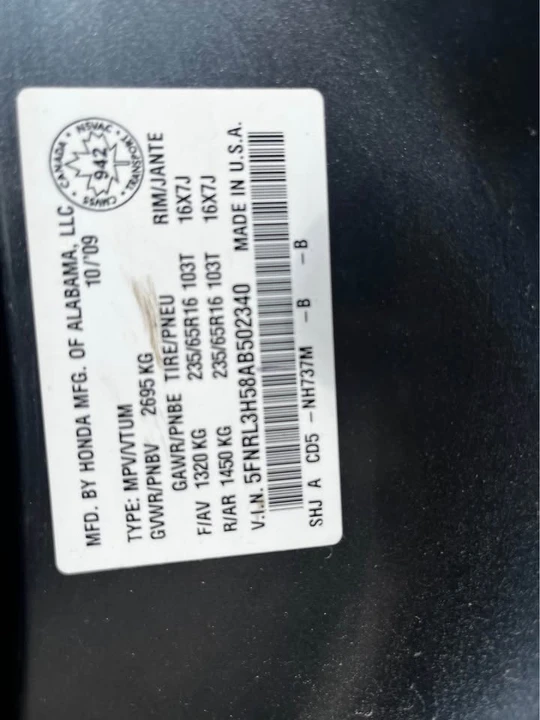 2010 Honda Odyssey - Image 13 of 18