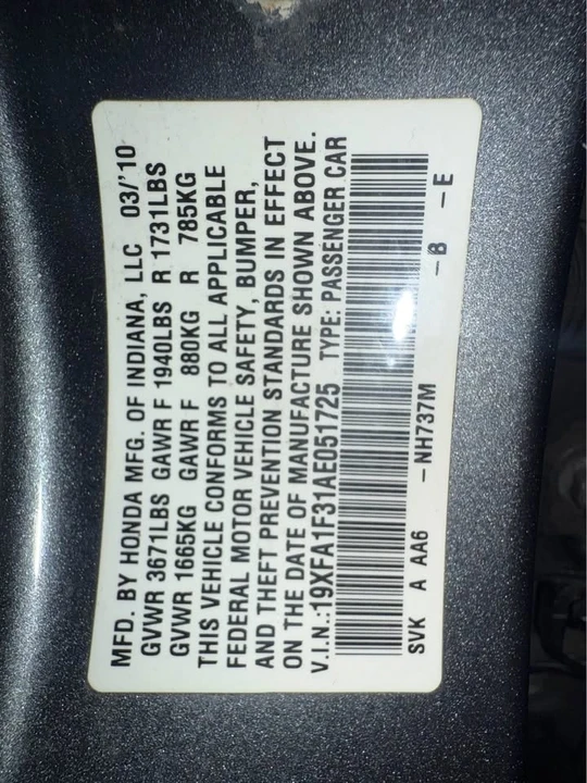 2010 Honda Civic 8th Gen - Image 14 of 14