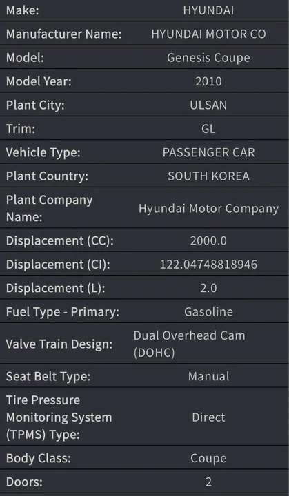 2010 Hyundai Genesis Coupe - Image 4 of 6