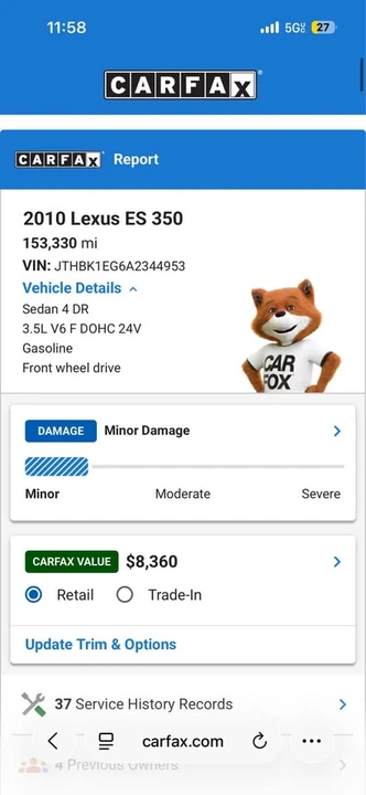 2010 Lexus ES 5th Gen - Image 16 of 19