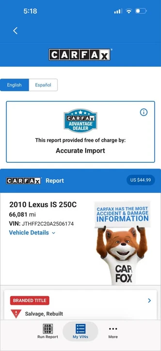 2010 Lexus IS 2nd Gen - Image 19 of 20