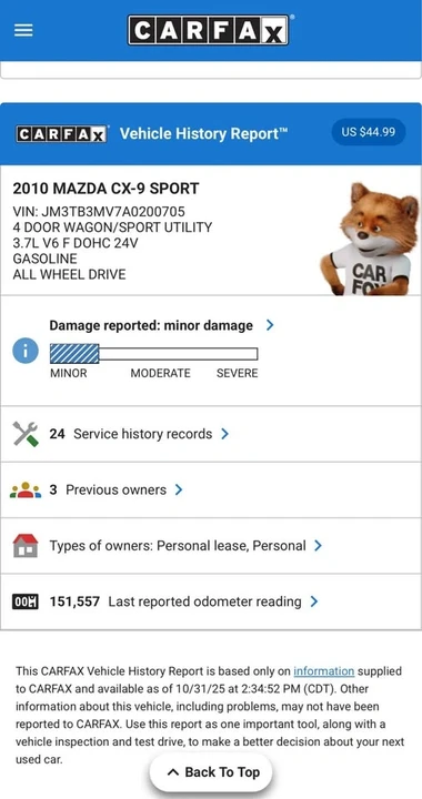 2010 Mazda CX-9 - Image 8 of 12