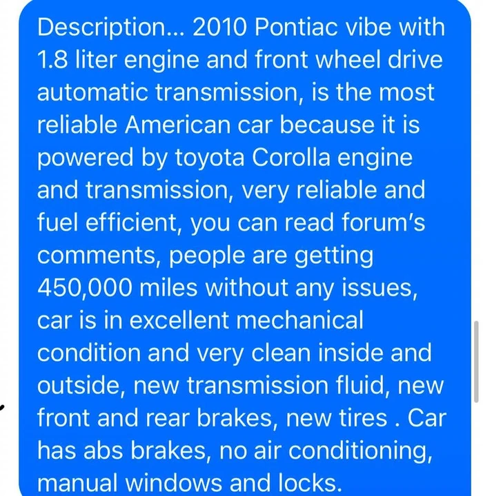 2010 Pontiac Vibe - Image 6 of 6