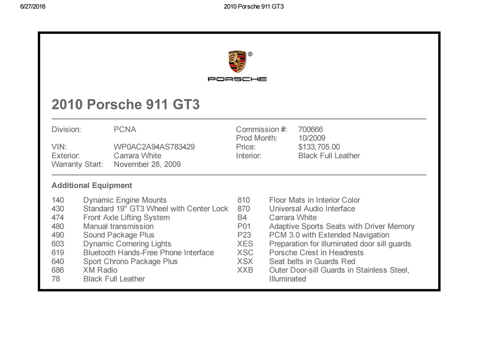 2010 Porsche 997 GT3 - Image 6 of 6