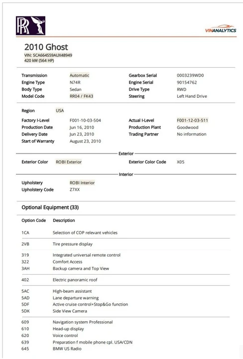 2010 Rolls-Royce Ghost 1st Gen - Image 7 of 20