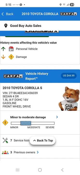 2010 Toyota Corolla 10th Gen - Image 11 of 11