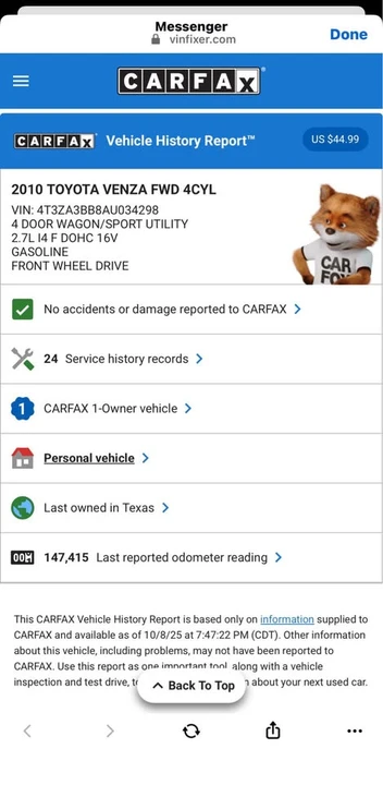 2010 Toyota Venza - Image 16 of 16
