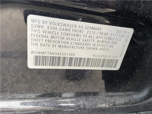 2010 Volkswagen CC - Image 2 of 21