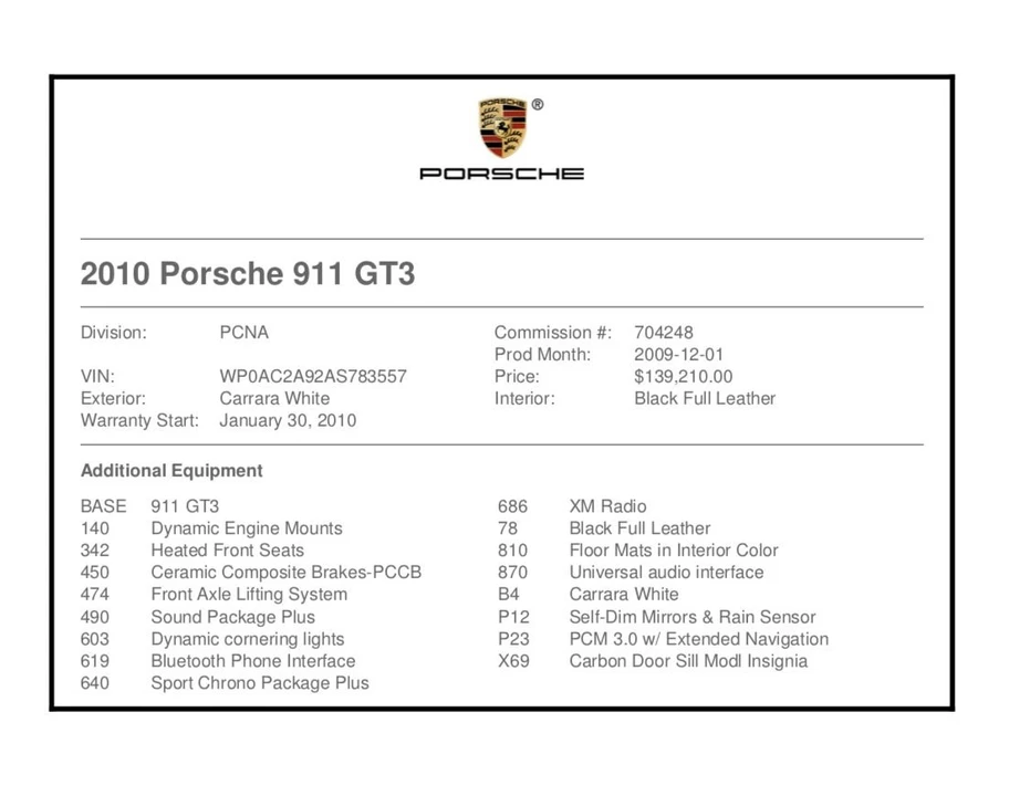 2010 Porsche 997 GT3 - Image 2 of 4