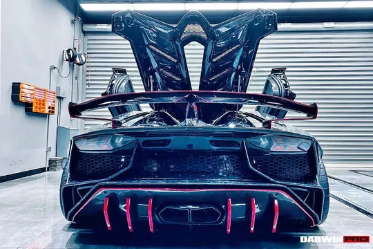 Lamborghini Aventador LP700 Roadster SV-BKSSII Style Engine Hood And Wing