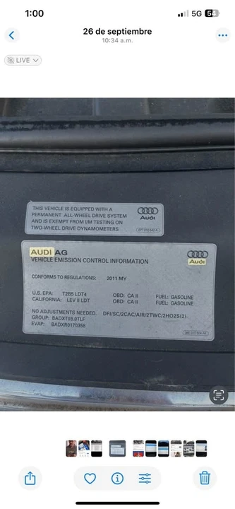 2011 Audi 4L Q7 - Image 4 of 5