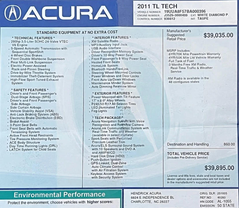 2011 Acura TL 4th Gen - Image 15 of 15