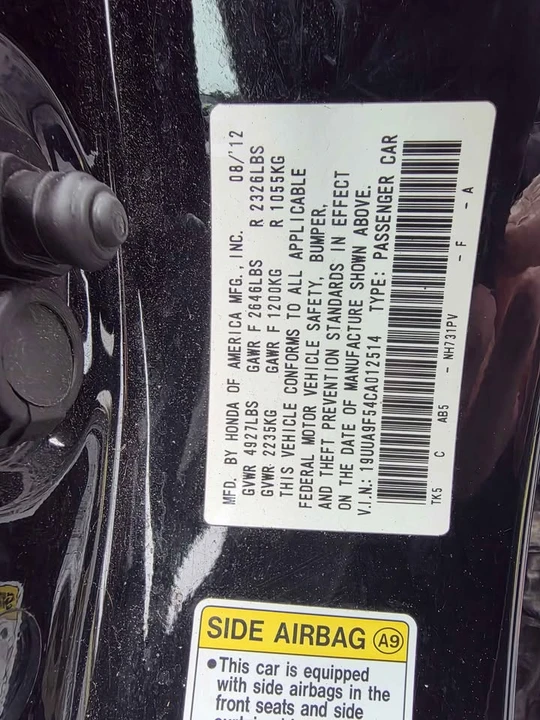 2011 Acura TL 4th Gen - Image 11 of 12