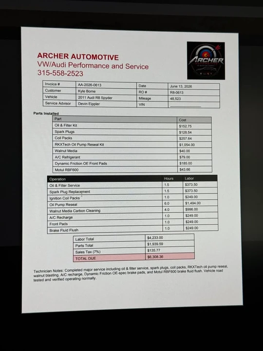 2011 Audi 42 R8 - Image 14 of 20