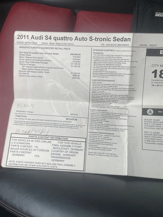 2011 Audi B8 S4 - Image 11 of 11