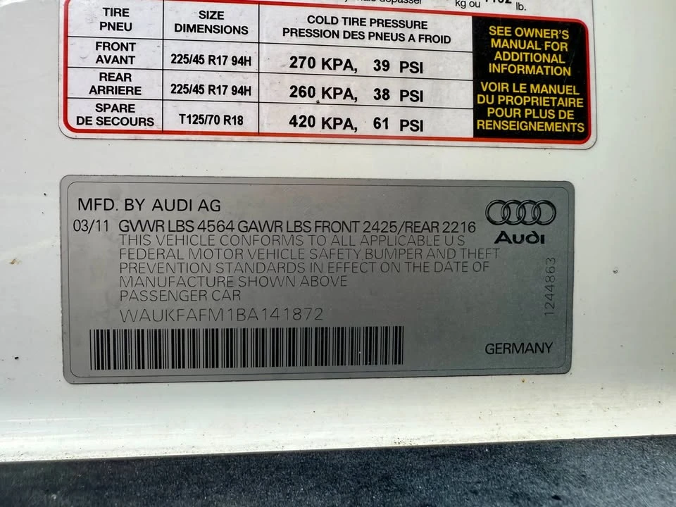 2011 Audi 8P A3 - Image 9 of 10
