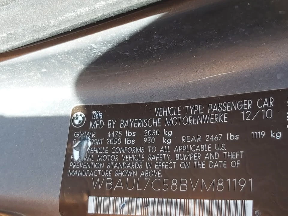 2011 BMW E81/E82/E88 1 Series - Image 20 of 20