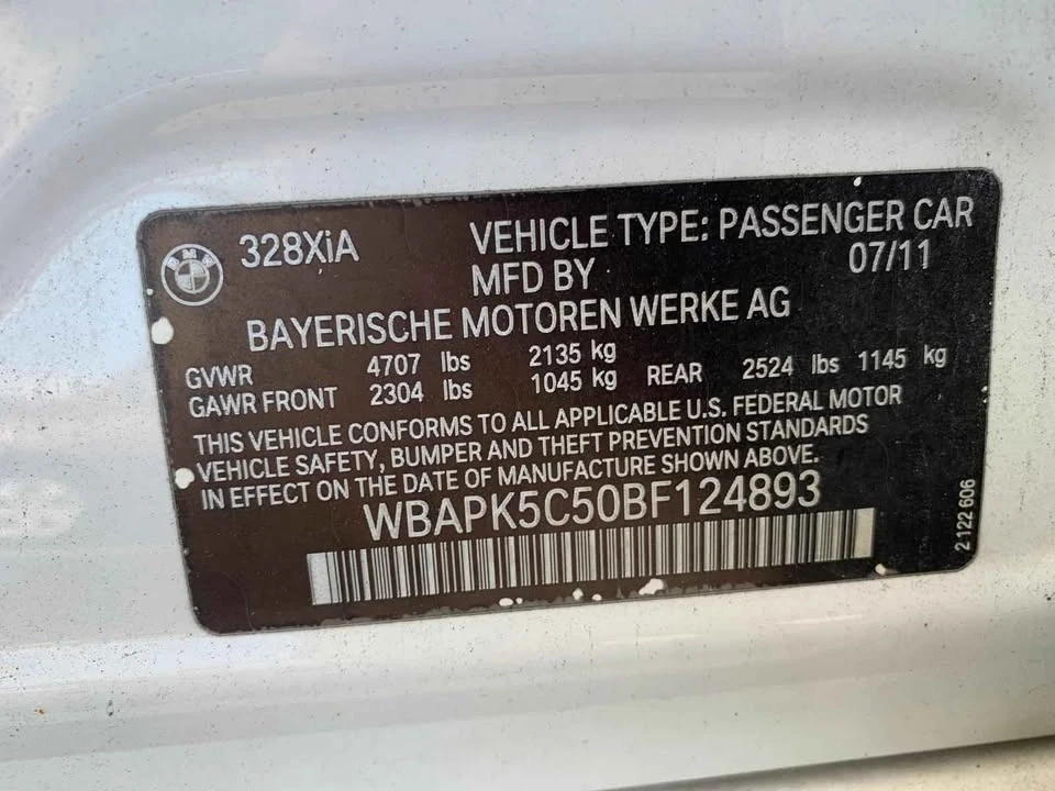 2011 BMW E90 3 Series Sedan - Image 7 of 7