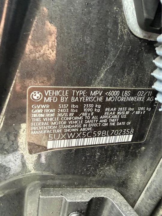 2011 BMW F25 X3 - Image 13 of 19