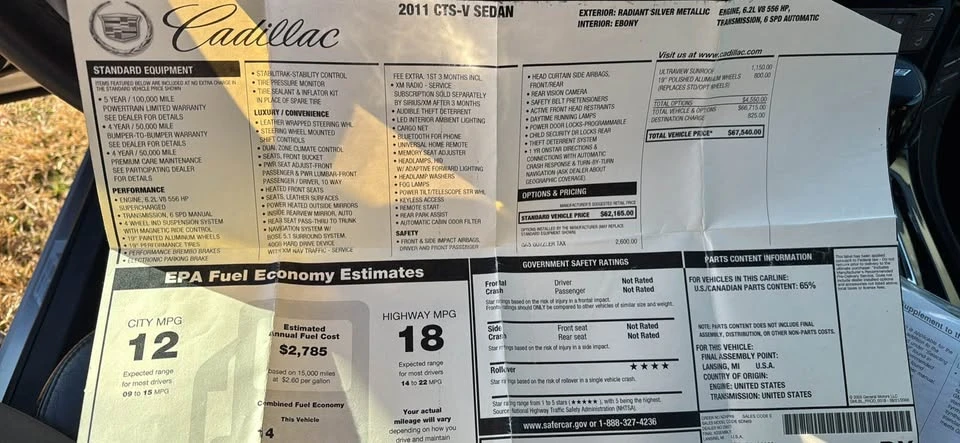 2011 Cadillac CTS-V 2nd Gen - Image 11 of 11