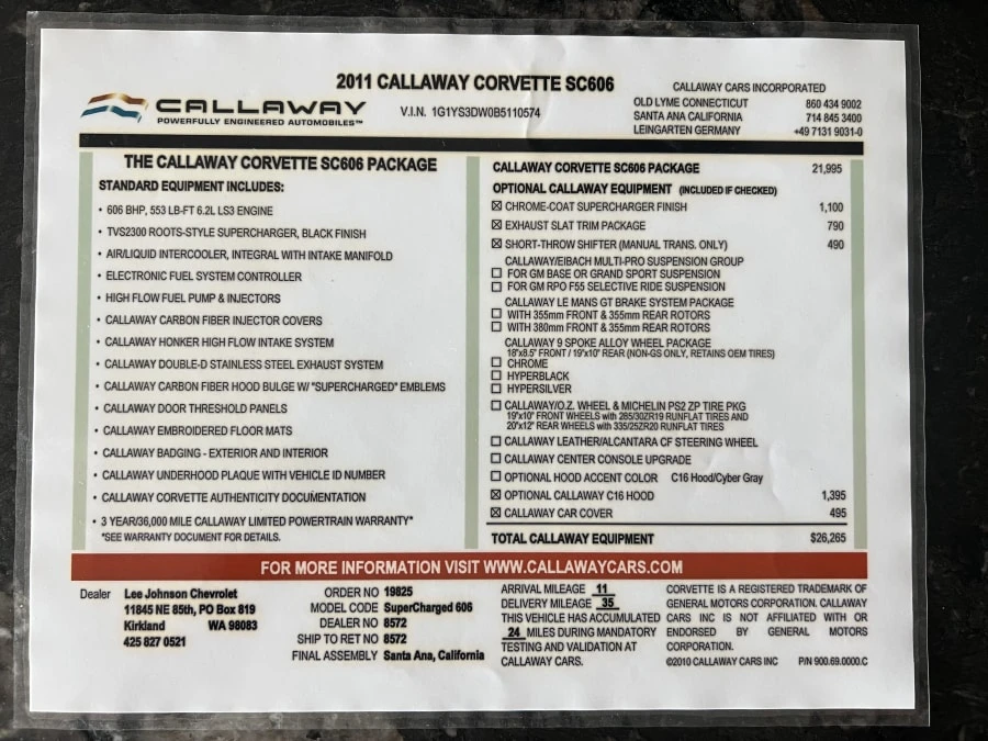 2011 Chevrolet Corvette Callaway - Image 17 of 23