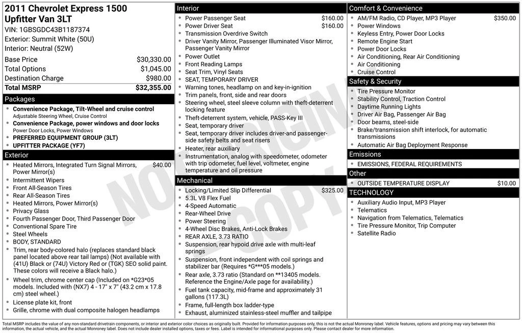 2011 Chevrolet Express - Image 4 of 12