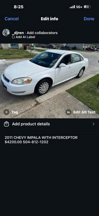 2011 Chevrolet Impala 9th Gen - Image 3 of 3