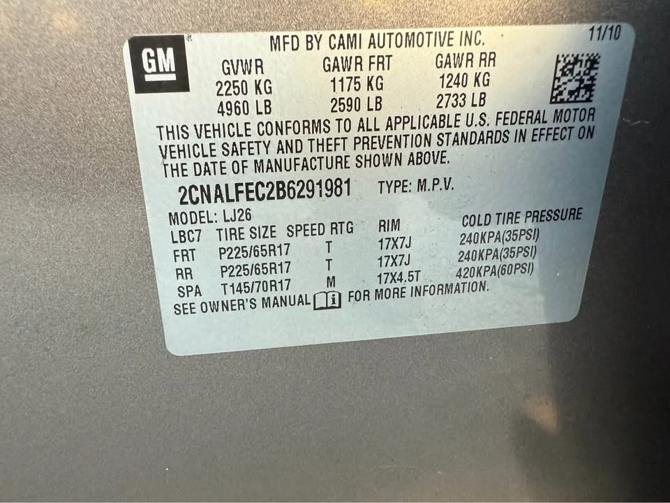 2011 Chevrolet Equinox - Image 10 of 19