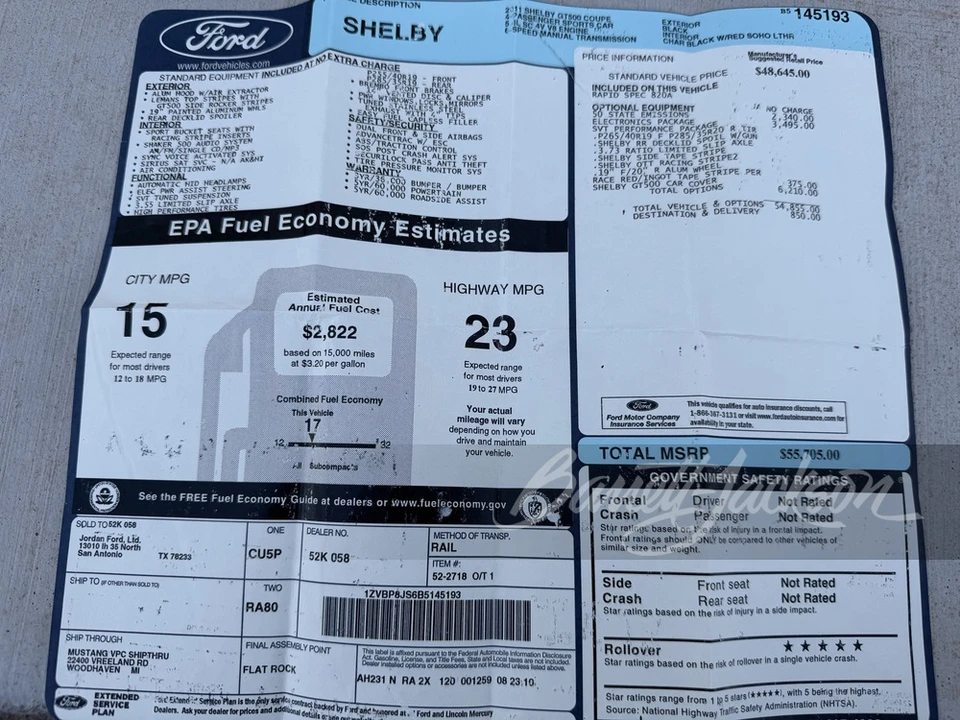 2011 Ford S197 II Shelby Mustang GT500 - Image 11 of 11