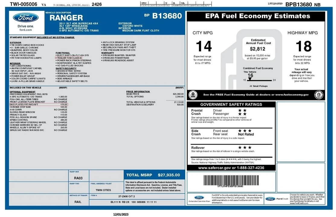 2011 Ford Ranger 3rd Gen - Image 11 of 11