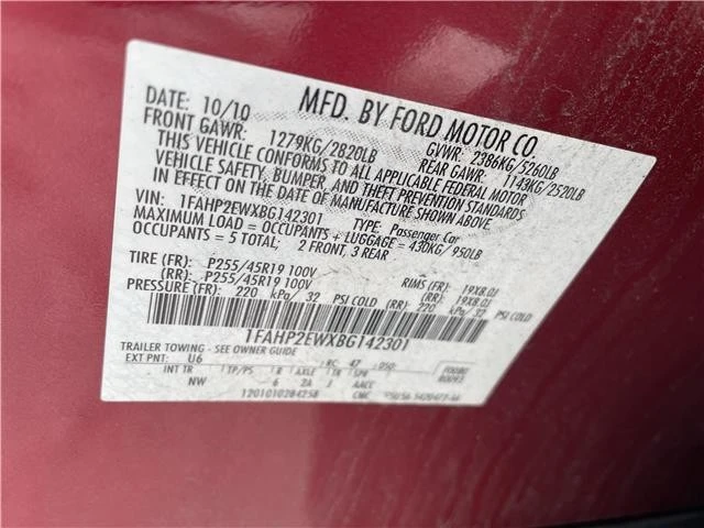 2011 Ford Taurus 6th Gen - Image 2 of 21