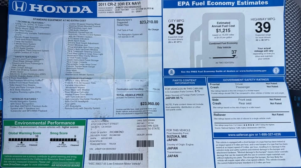 2011 Honda CR-Z - Image 17 of 20