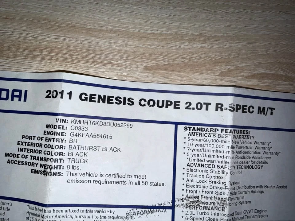 2011 Hyundai Genesis Coupe - Image 18 of 20